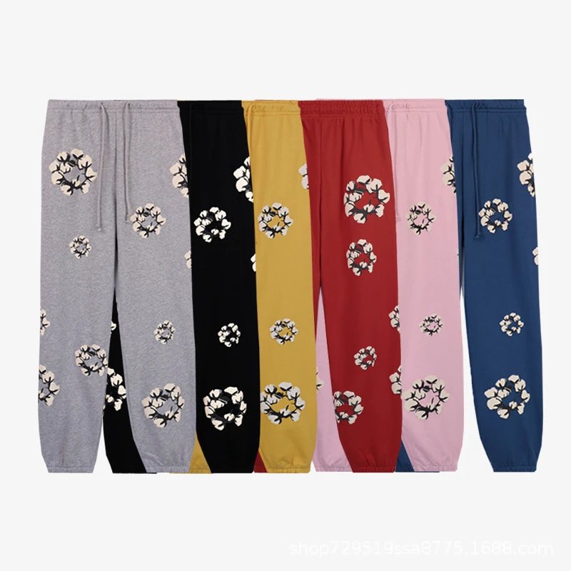 Design Floral Print Red Sweatpants - 4