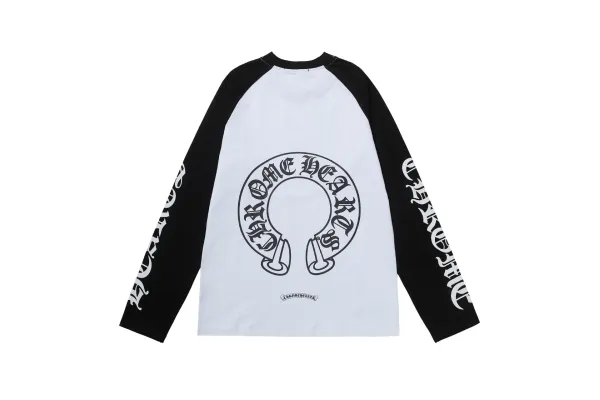 Chrome Hearts Raglan Long Sleeve T-Shirt White/Black - 1