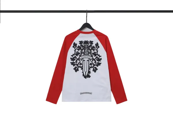 Chrome Hearts Sword Crest Raglan Long-Sleeve T-Shirt White/Red - 1