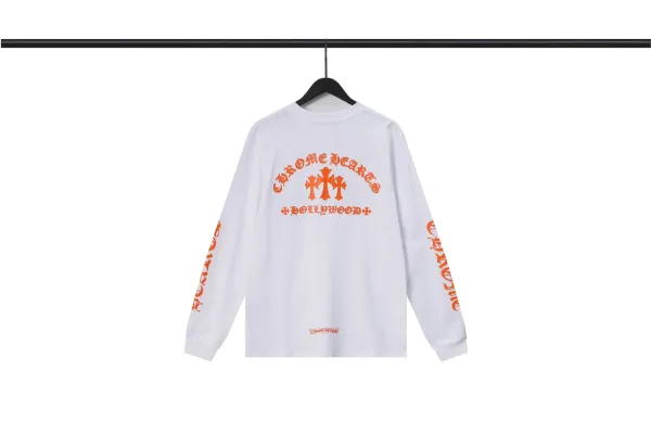 Chrome Hearts Hollywood Orange Print Long-Sleeve T-Shirt - 1