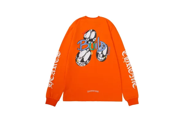 Chrome Hearts x Build On Control Orange Long Sleeve Graphic Tee - 1