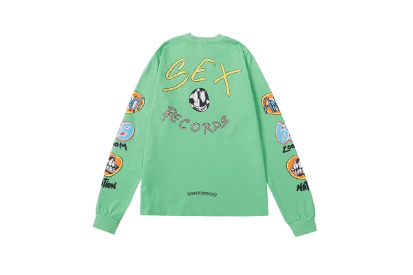 Sex Records x Chrome Hearts Long Sleeve T-Shirt Mint Green - 1