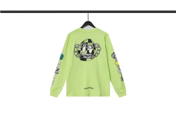 Chrome Hearts x Cartoon Network Long Sleeve T-Shirt Neon Green - 1
