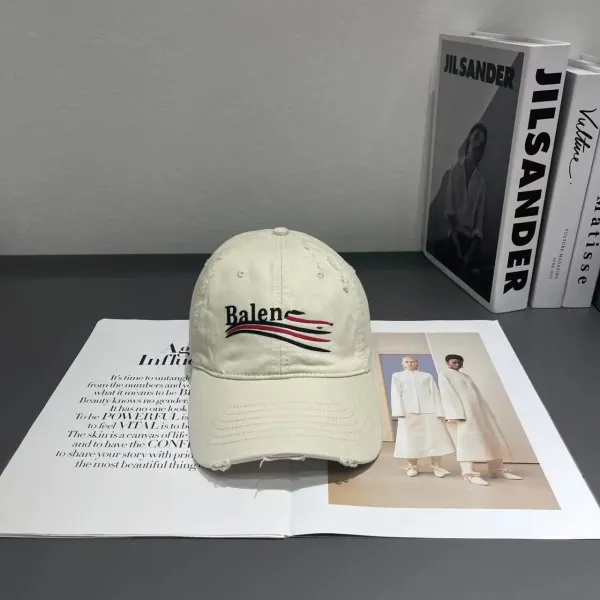 Balenciaga Distressed Logo Embroidered Baseball Cap - 3