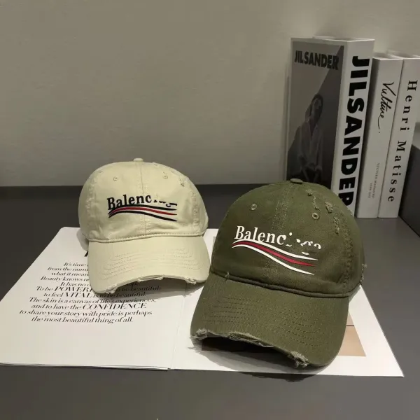Balenciaga Distressed Logo Baseball Cap Black - 8
