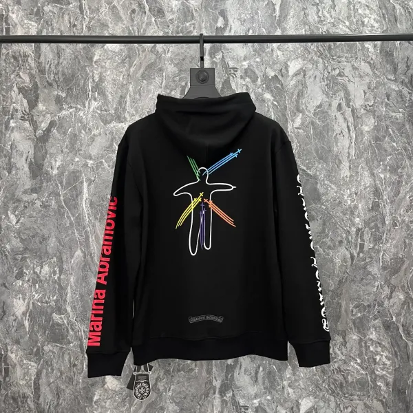 Chrome Hearts x Marina Abramović Rainbow Cross Figure Hoodie Black - 1