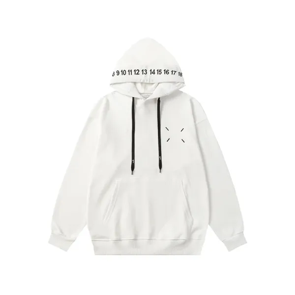 Maison Margiela Tabi Number Print White Hoodie - 10