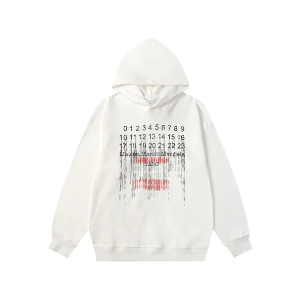 Maison Margiela Tabi Number Print White Hoodie - 29