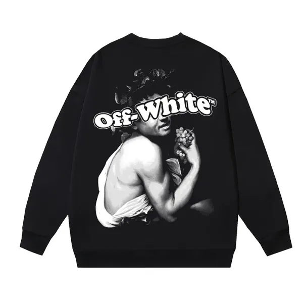 Off-White Bacchus Print Black Hoodie - 1