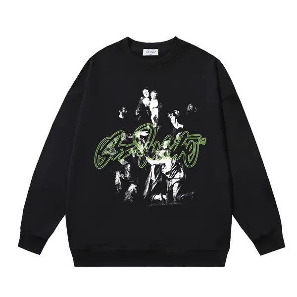 Off-White™ x Caravaggio Print Black Hoodie - 1