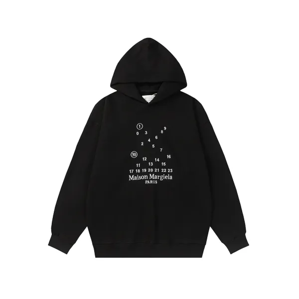 Maison Margiela Tabi Number Print White Hoodie - 27