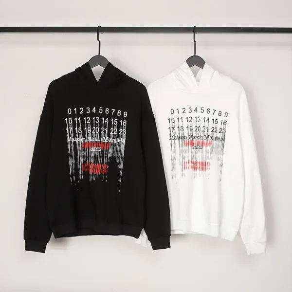 Maison Margiela Tabi Number Print White Hoodie - 30