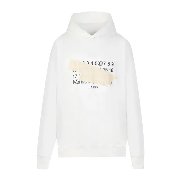 Maison Margiela Tabi Number Print White Hoodie - 1