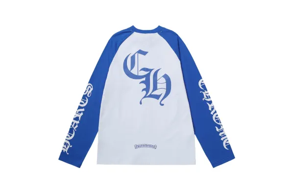 Chrome Hearts CH Logo Raglan Long-Sleeve T-Shirt White/Blue - 1