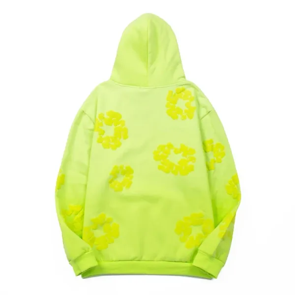 Off-White x Virgil Abloh Floral Embroidered Neon Green Hoodie - 8