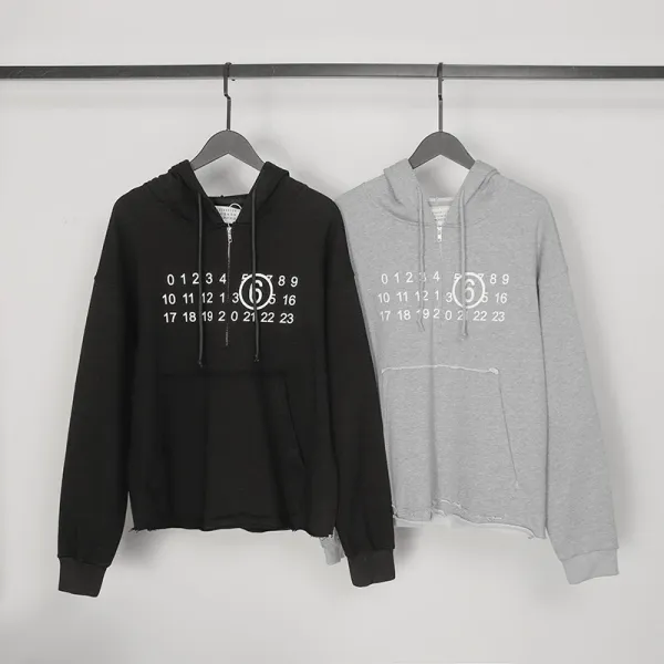Maison Margiela Tabi Number Print White Hoodie - 36