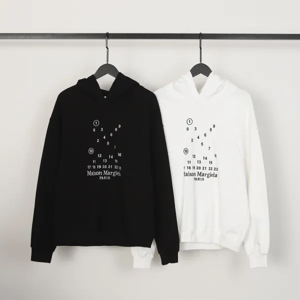 Maison Margiela Tabi Number Print White Hoodie - 23