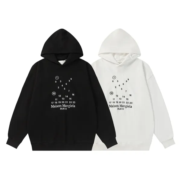Maison Margiela Tabi Number Print White Hoodie - 26
