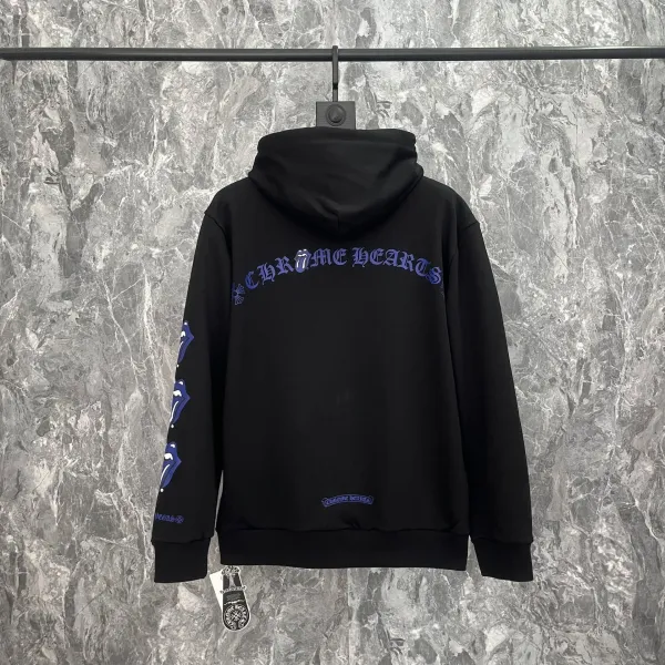 Chrome Hearts x The Rolling Stones Lips Hoodie Black - 1