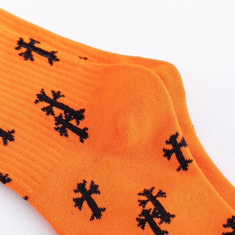 Design Cross-Print Crew Socks White - 10