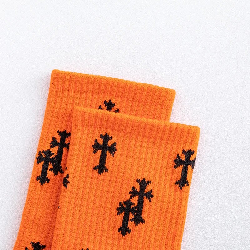Design Cross-Print Crew Socks White - 9