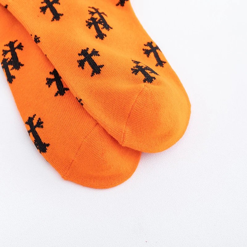 Design Cross-Print Crew Socks White - 11