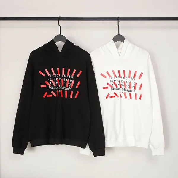 Maison Margiela Tabi Number Print White Hoodie - 21