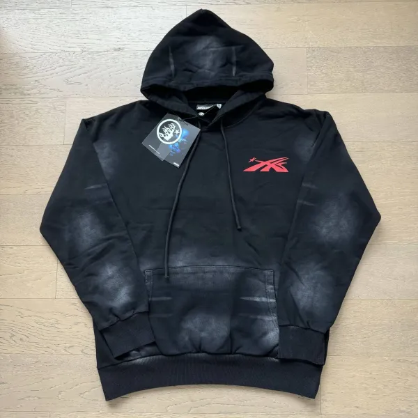 HUF x X-Large Acid Wash Black Hoodie - 1