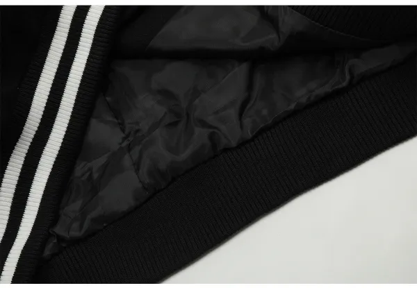 Diet Starts Monday x Unknown Brand Patchwork Varsity Jacket Black/White - 15