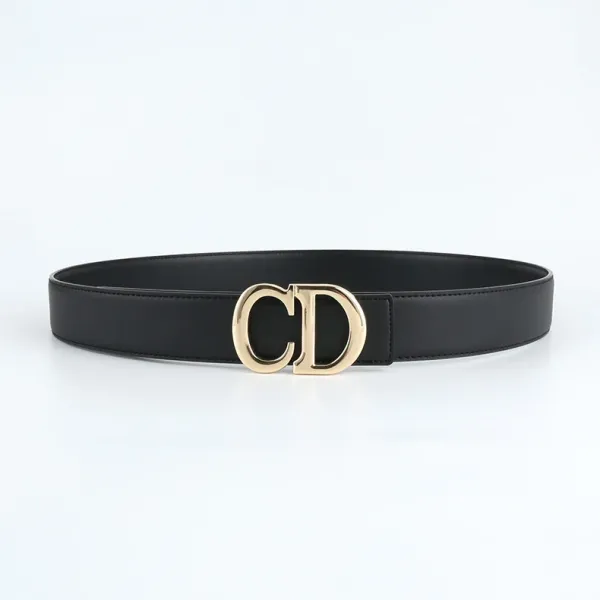 Dior CD Logo Belt Black Leather Belt - 1