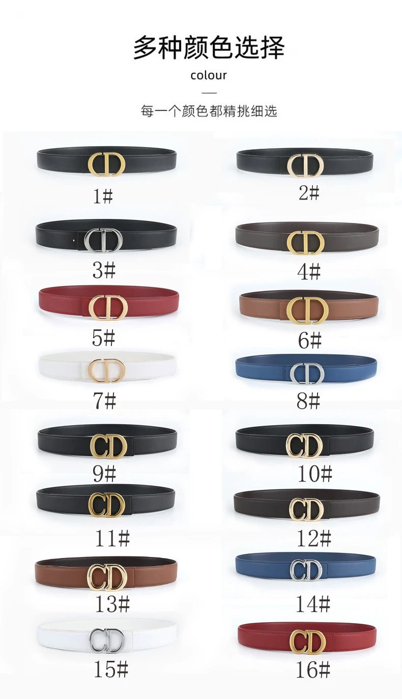 Dior CD Logo Belt Black Leather Belt - 4