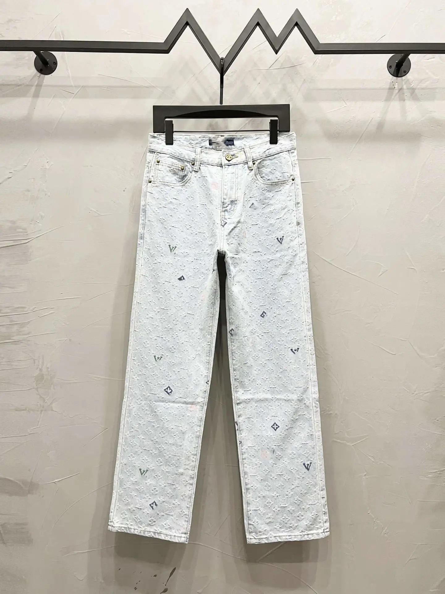 Balenciaga Pixelated Patchwork Jeans Blue Multicolor - 26