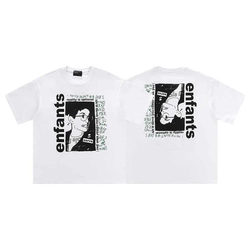 ERD Letter Print Distressed Vintage Short Sleeve T-Shirt photo 5