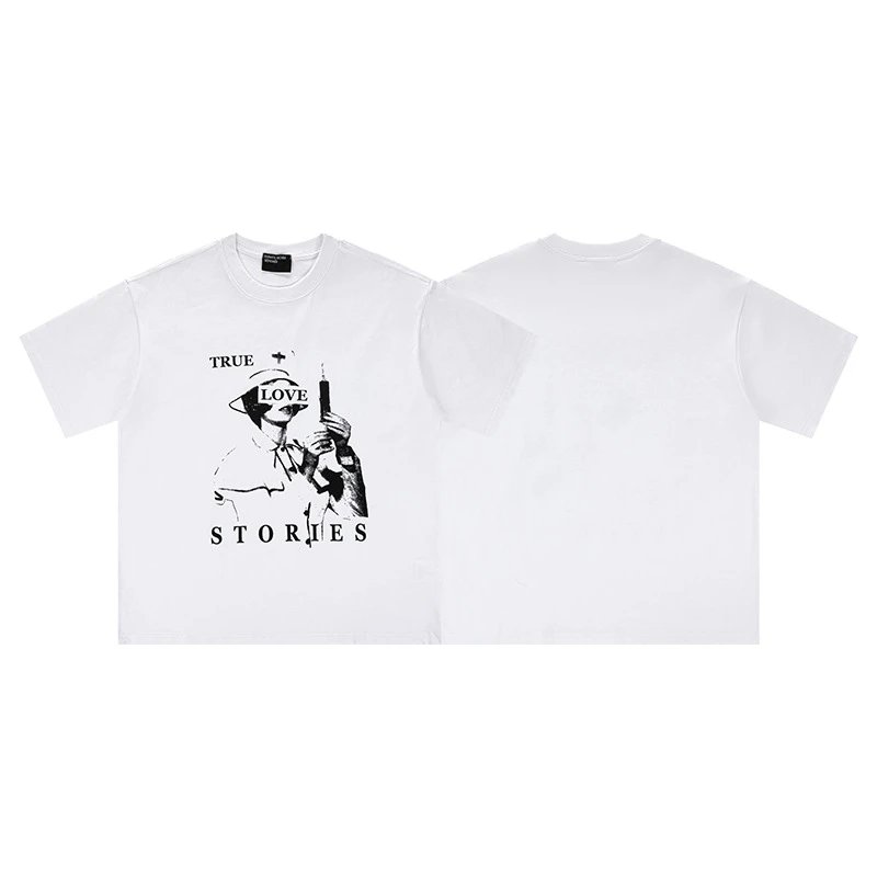 ERD Letter Print Distressed Vintage Short Sleeve T-Shirt photo 8