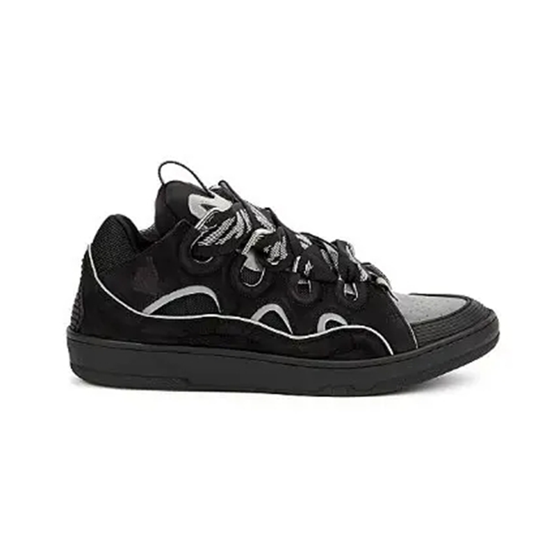 Lanvin Curb Mid Top Sneakers Black Women's