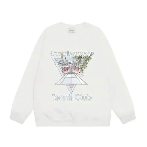Casablanca Tennis Club White Graphic Hoodie - 1