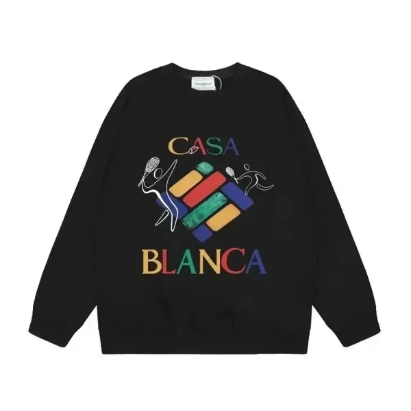 Casa Blanca Color Block Graphic Hoodie Black - 1