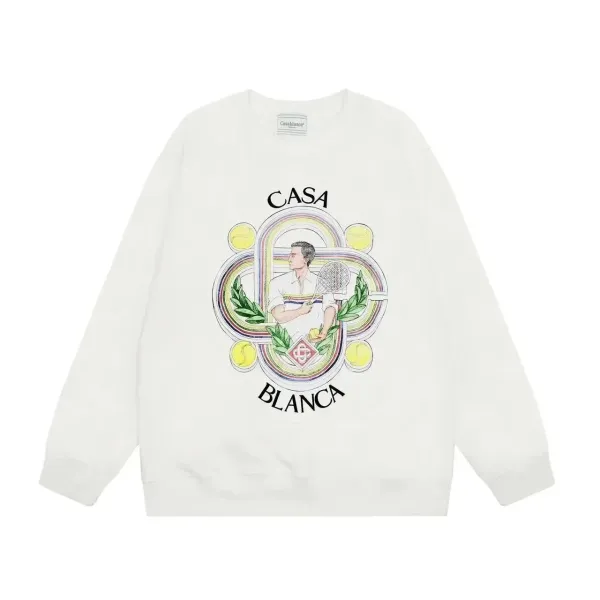 Casablanca Tennis Graphic Hoodie White - 1