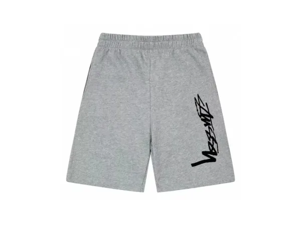 Stüssy Script Logo Heather Gray Sweatshorts - 1