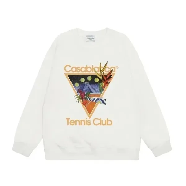 Casablanca Tennis Club Graphic Hoodie White - 1
