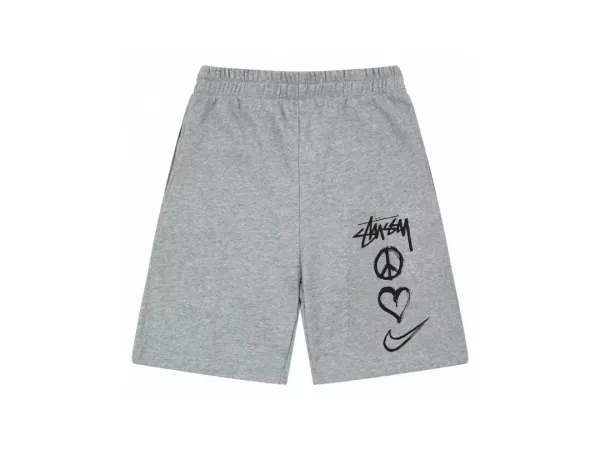 Stüssy x Nike Peace Love Swoosh Shorts Gray - 1