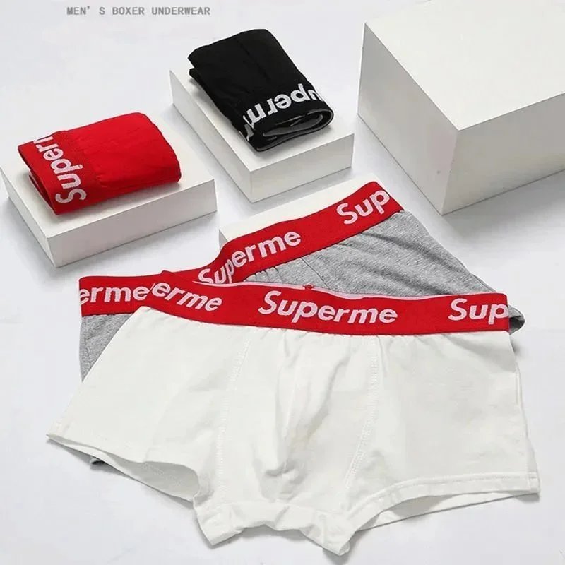 Sup underwear, red, white, black men's flat cornered underwear