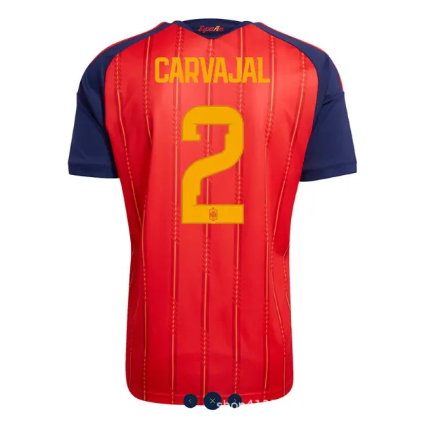 Design Spain National Team Home Jersey Carvajal #2 Red Jersey - 1