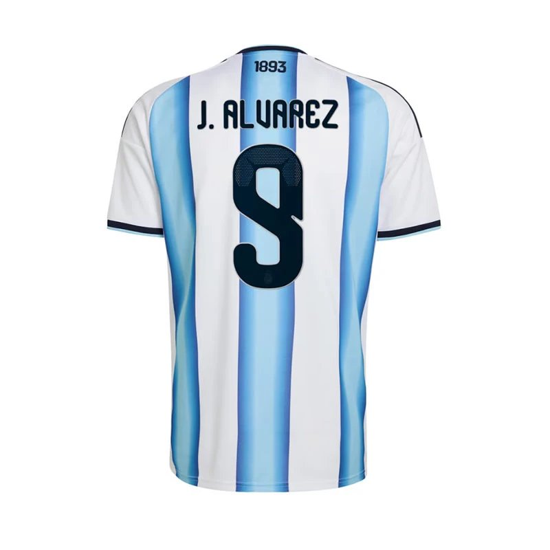 Design Argentina National Team 2024 Home Jersey Di Maria 11 Blue and White Striped Jersey - 8