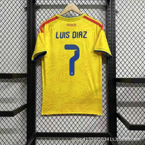 Design Colombia National Team Luis Díaz #7 Yellow Away Jersey - 1