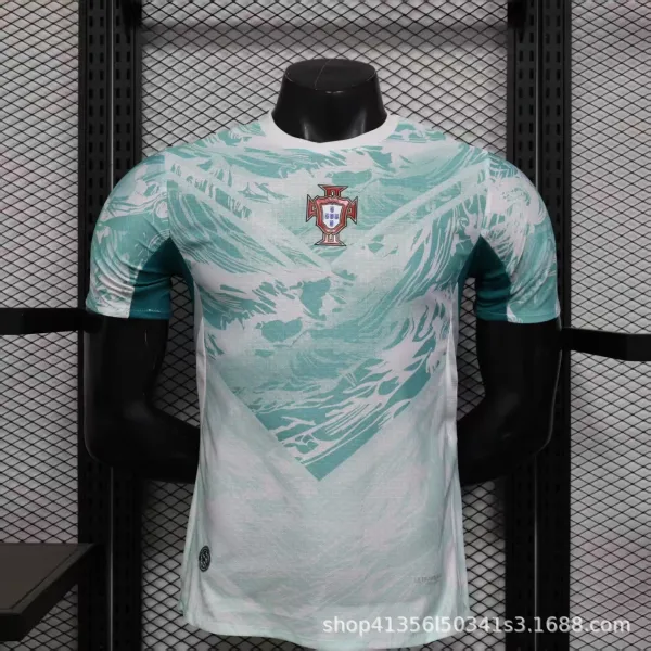 Portugal National Team 2024 Away Jersey Mint Wave Print - 1