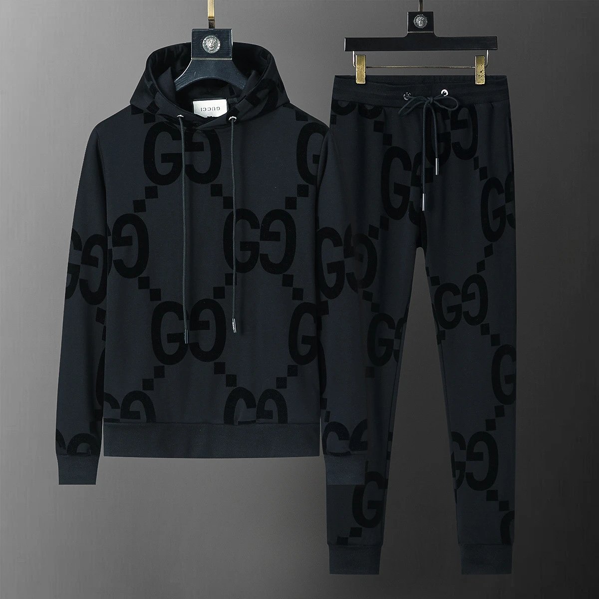 Louis Vuitton Tracksuits Zip-Up Jacket and Joggers Set — 38063 black