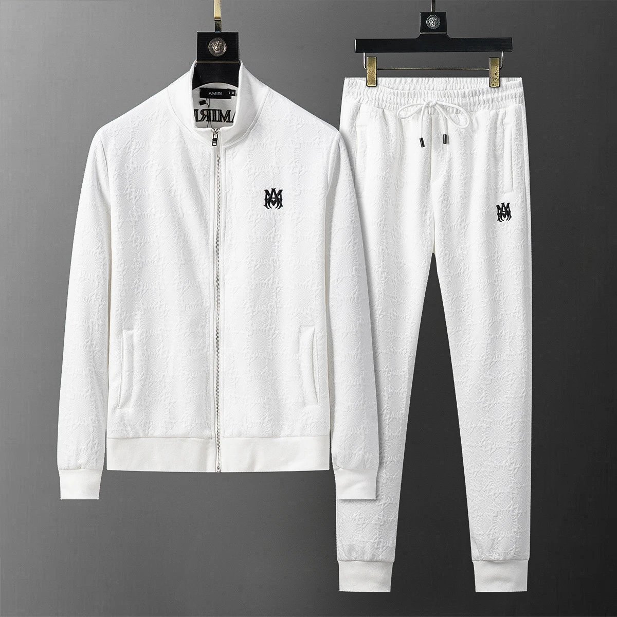 Louis Vuitton Tracksuits Zip-Up Jacket and Joggers Set — 38120 white