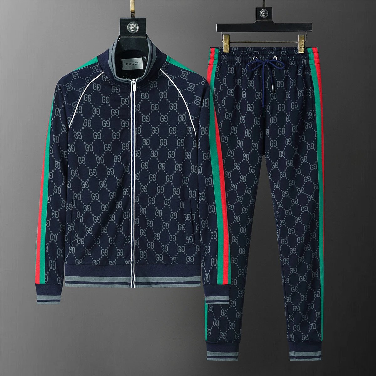Louis Vuitton Tracksuits Zip-Up Jacket and Joggers Set — 38055 Royal blue