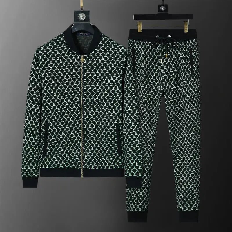 Louis Vuitton Tracksuits Zip-Up Jacket and Joggers Set — 38064 Black